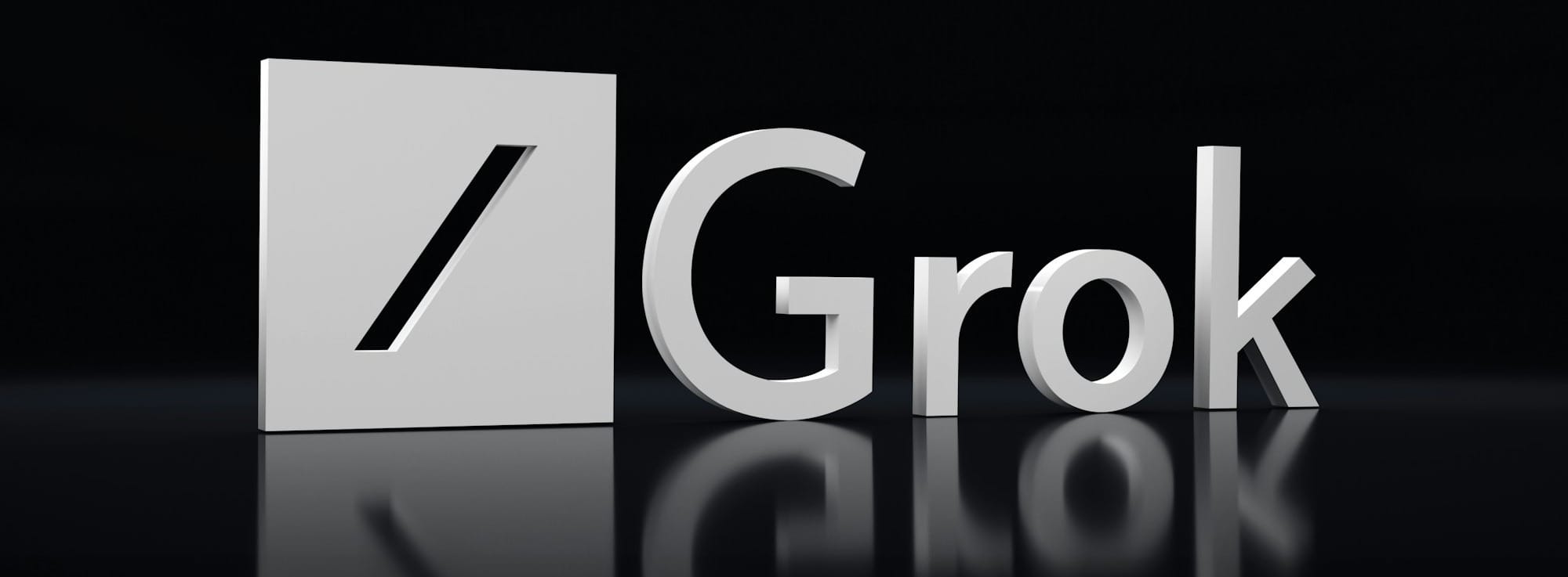 a black and white photo of the word grok